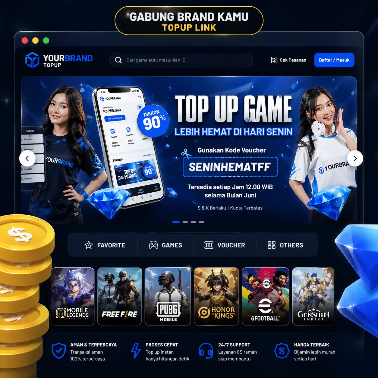 Topupku - Top up Game dan Beli Voucher Game termurah dan terpercaya di Indonesia.